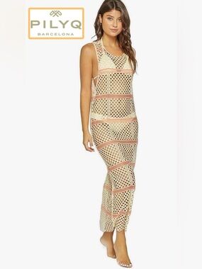 🆕 PILYQ | Natalie Fishnet Cover-Up Mesh maxi Dress M/L